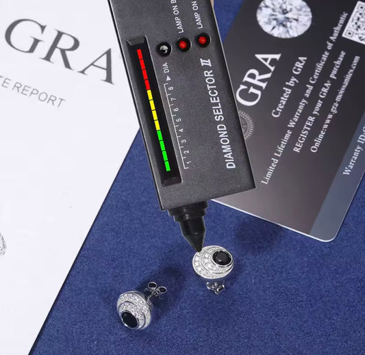 Black Moon Stud Earrings