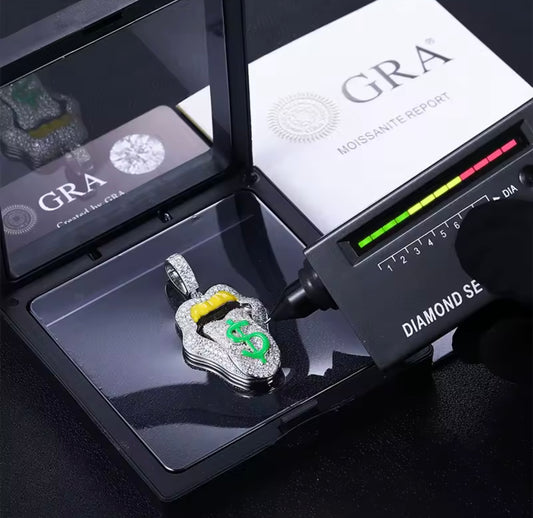 Sexy Mouth Lip Dripping Money Dollar Pendant