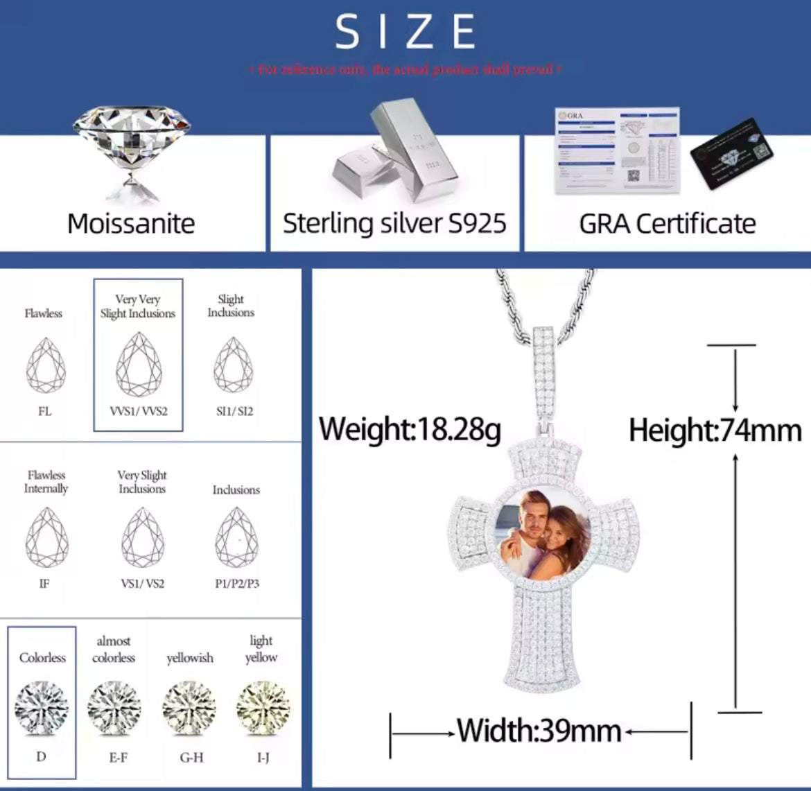 Custom Cross Memory Photo Pendant