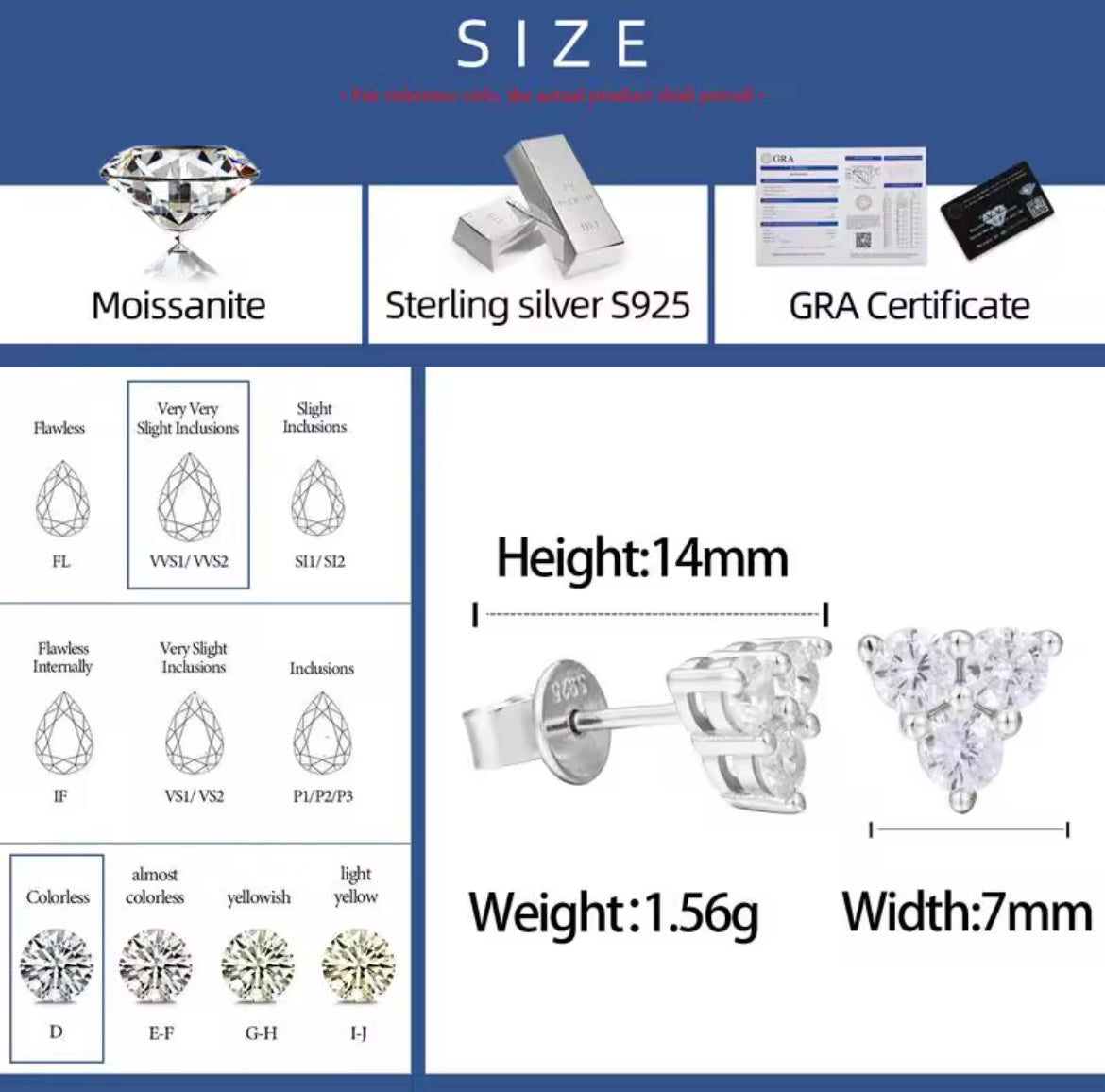 Silver Triangle Stud Earrings