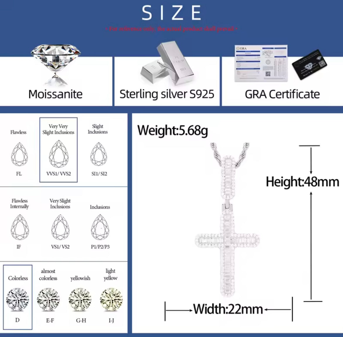 Baguette Cross Pendant