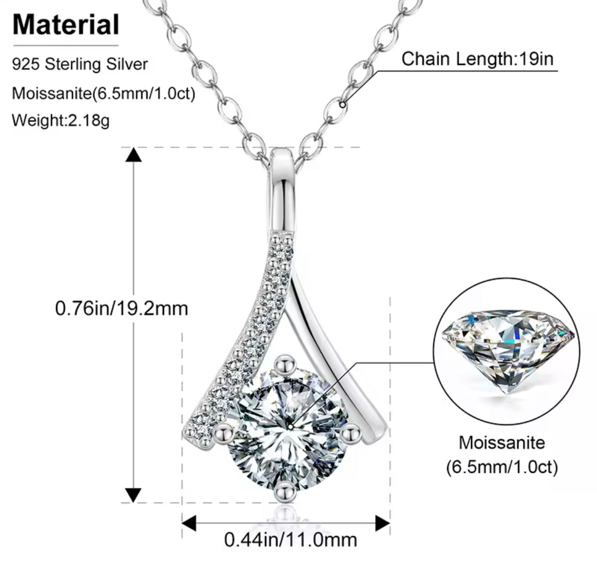 1 Carat Pendant Necklace