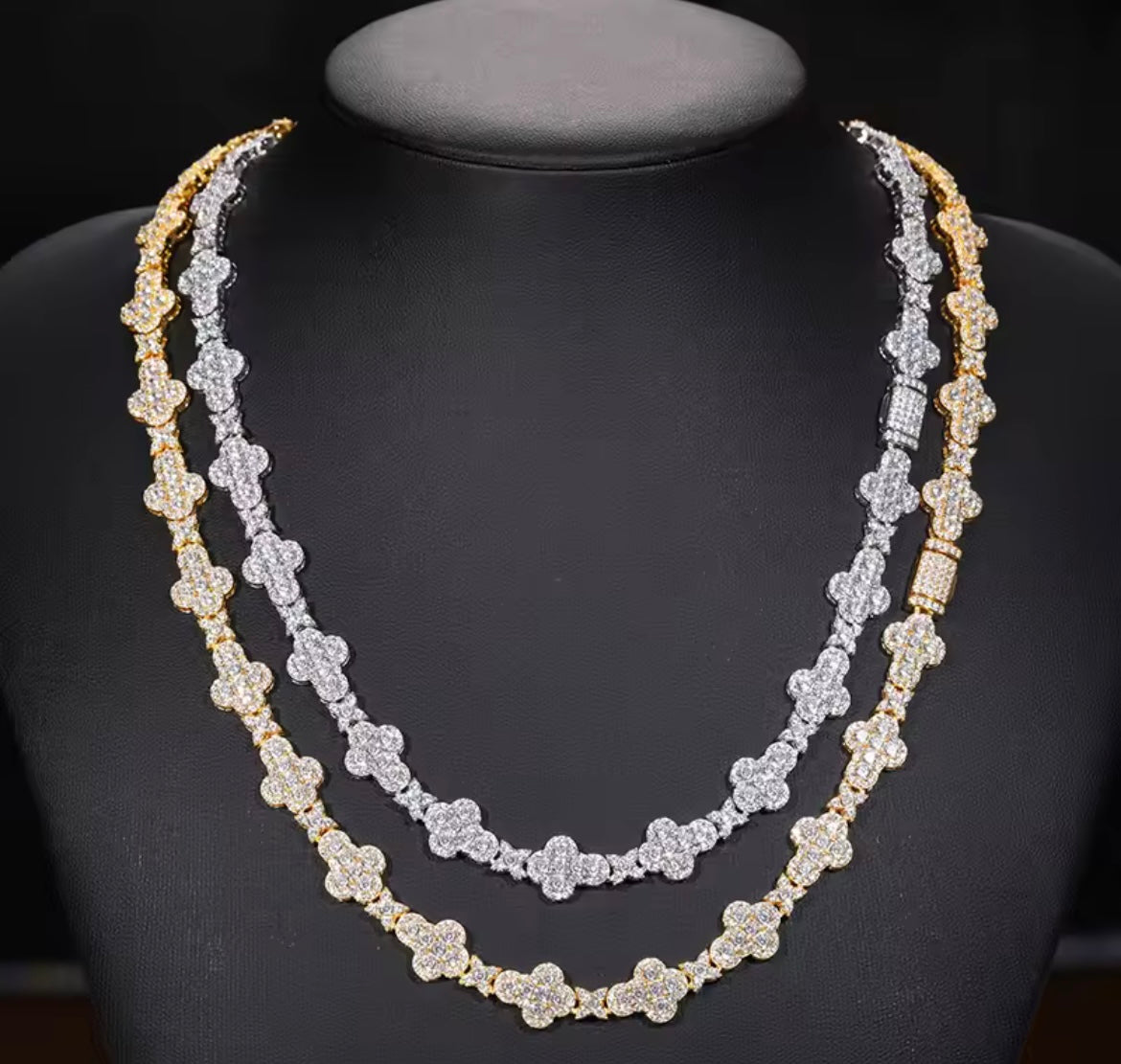 Cross Flower Tennis Chain/Bracelet