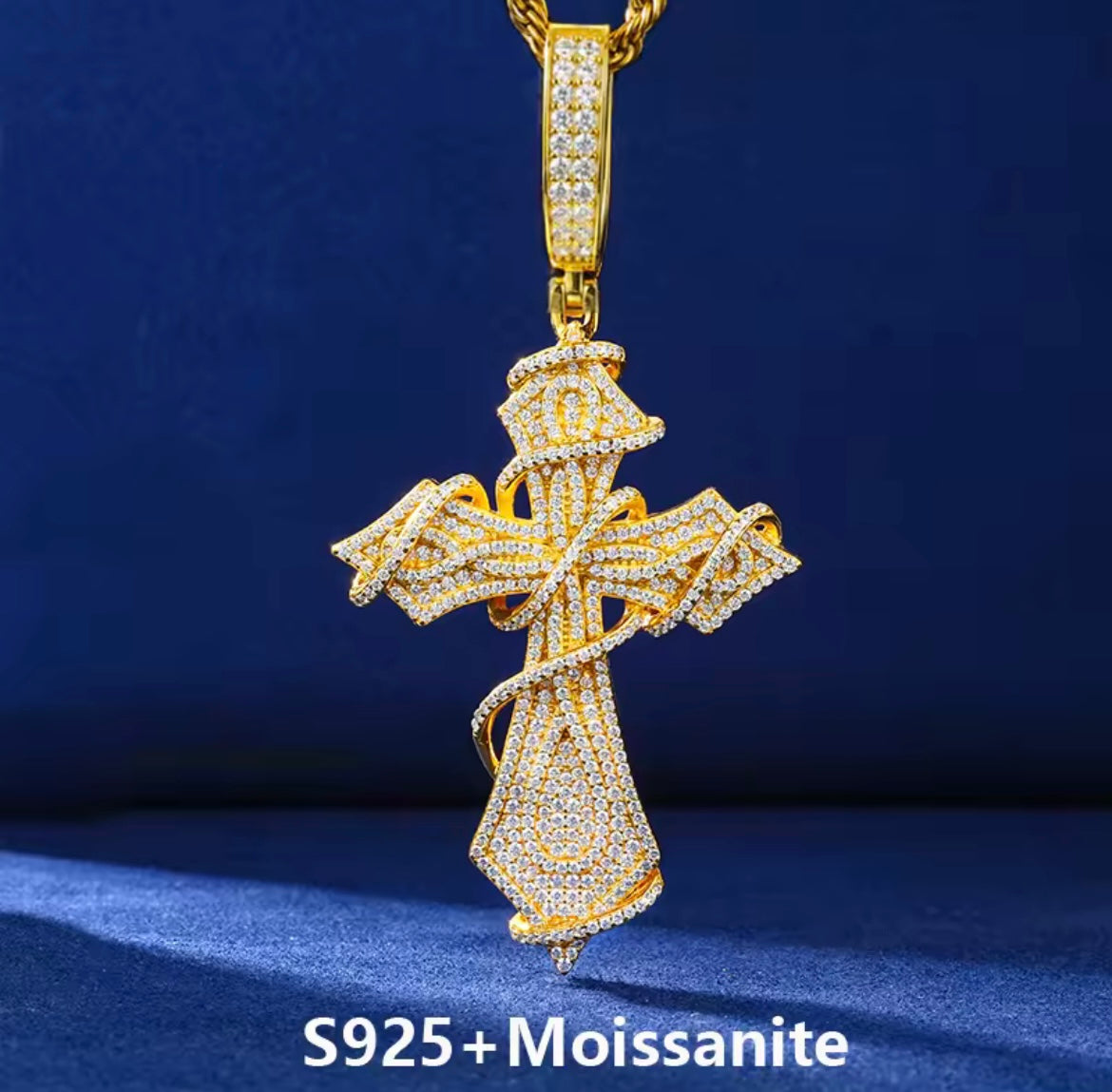 Silver Thorns Cross Pendant