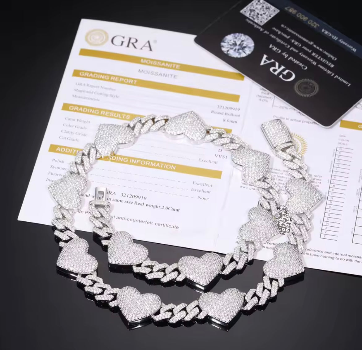 Heart Cuban Chain/Bracelet