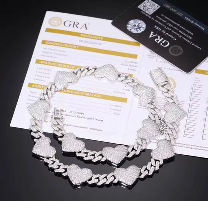 Heart Cuban Chain/Bracelet