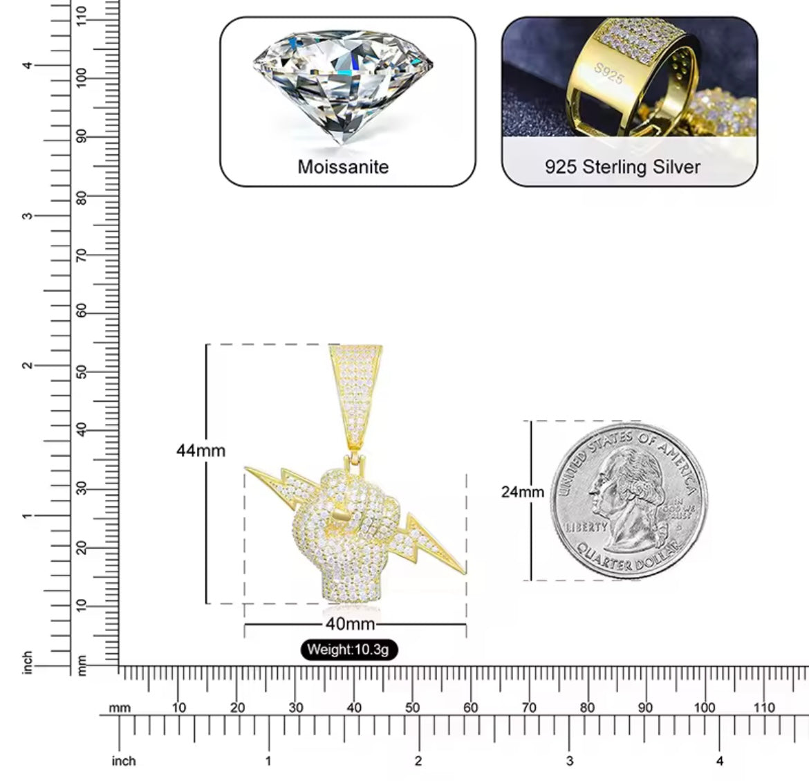 Holding Lightning Bolt Pendant