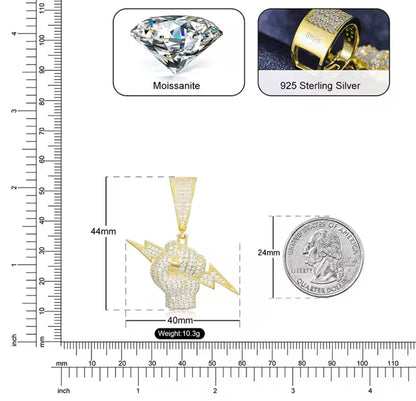 Holding Lightning Bolt Pendant