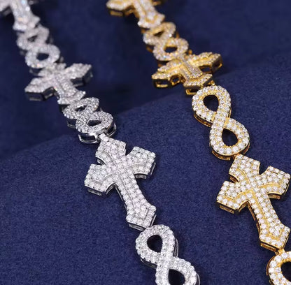 Shape 8 Cross Cuban Link Bracelet
