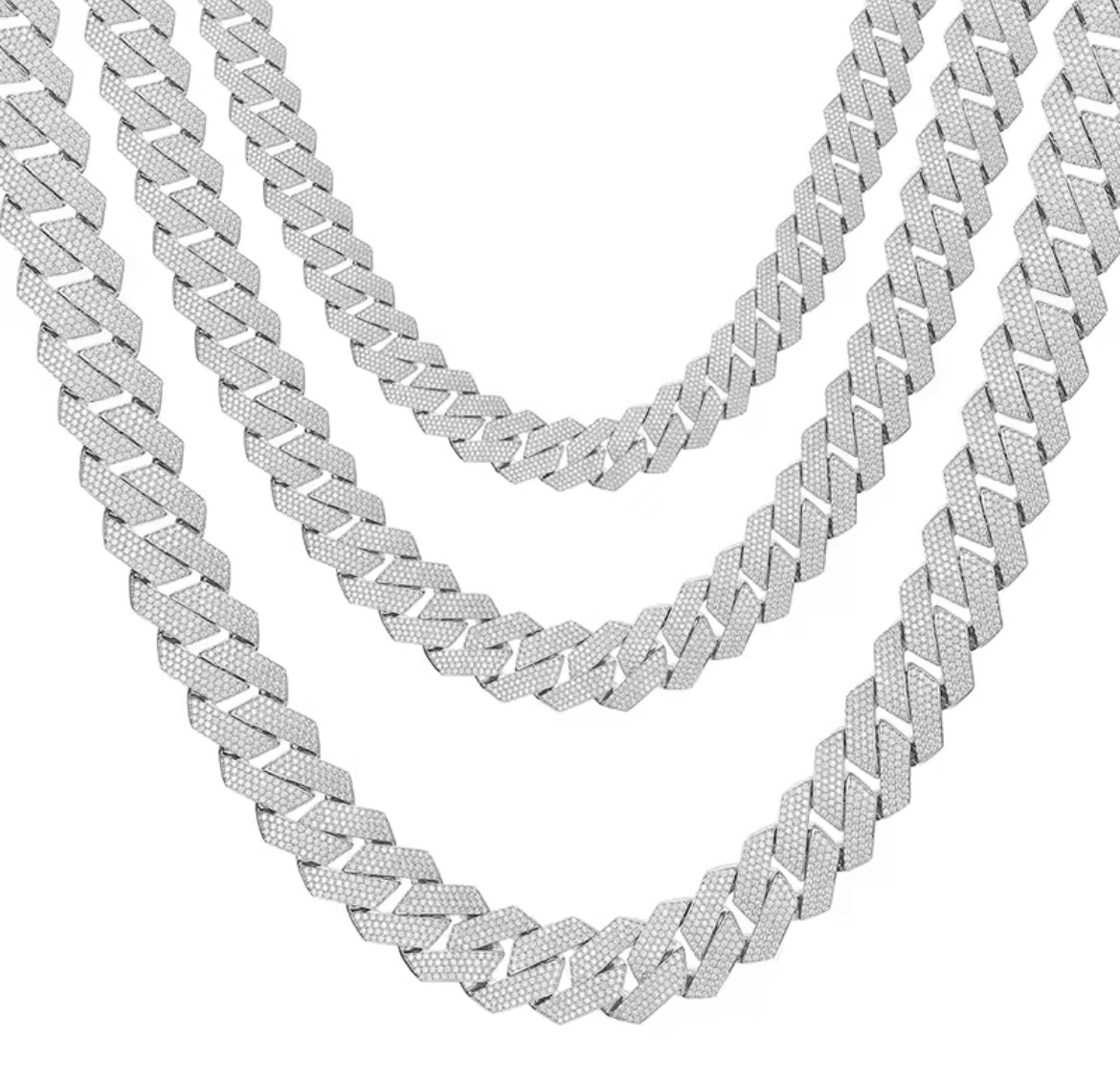 16/20/27MM Silver Cuban Chain/Bracelet