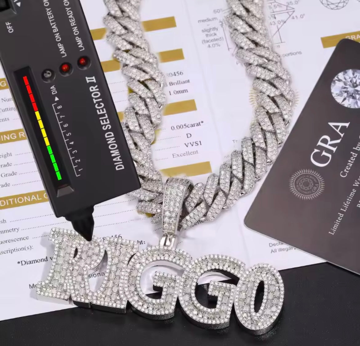 Custom Baguettes Letter Pendant