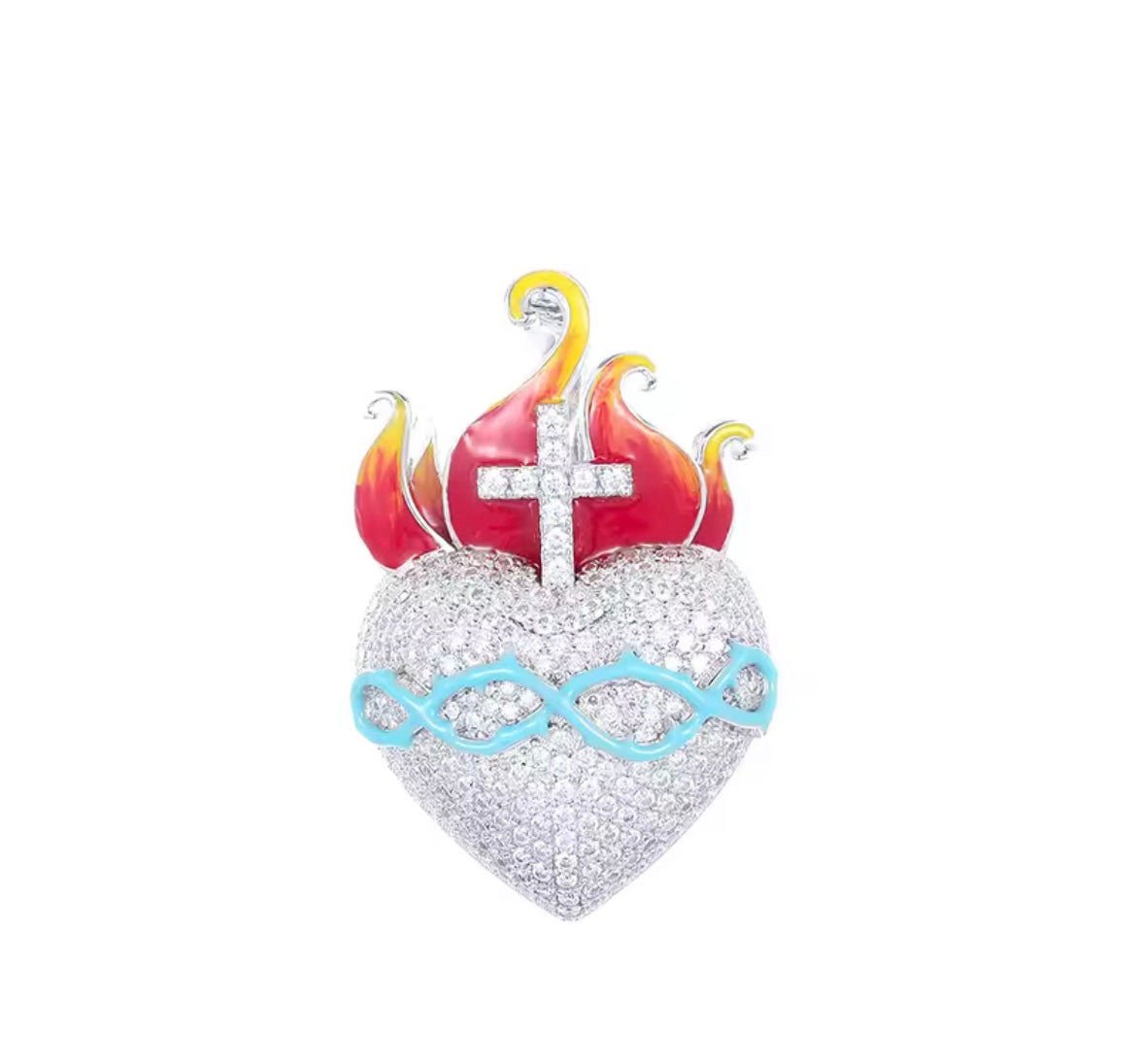 Glowing Heart CrossFire Pendant