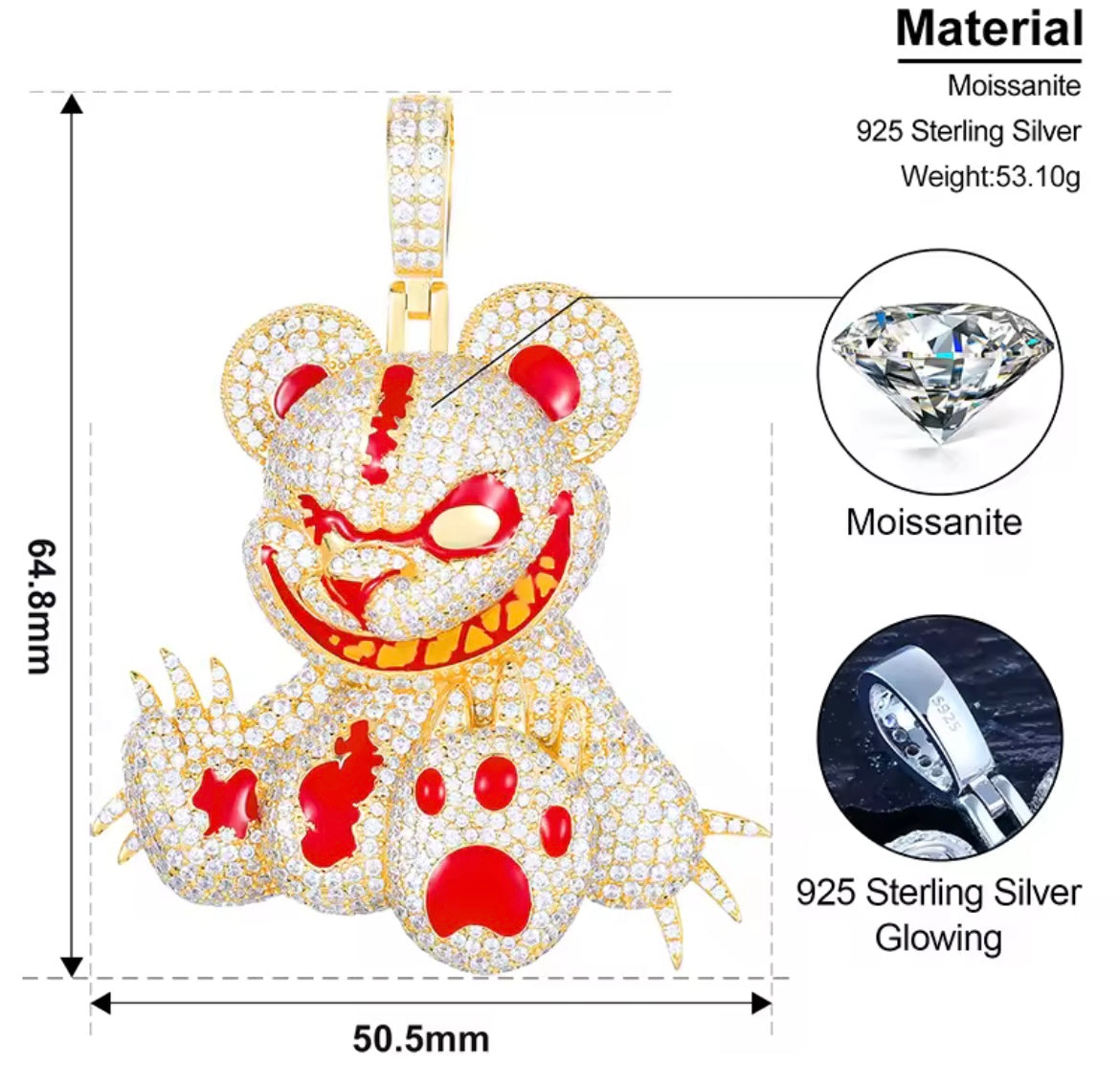 Evil Sitting Bear Pendant