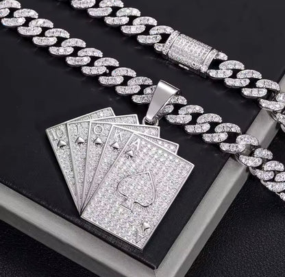 Lucky Poker Ace Of Spades Pendant