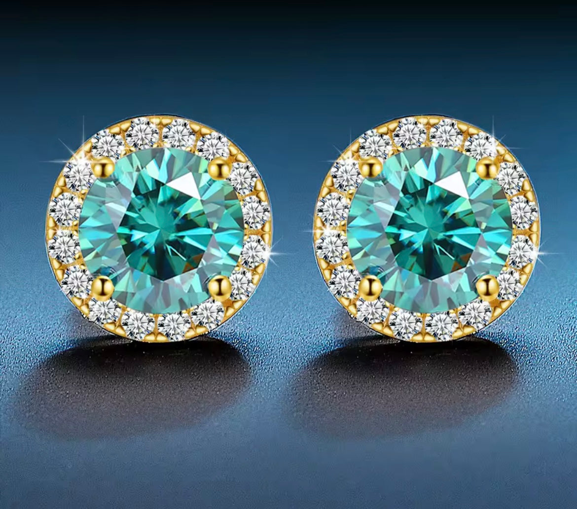 Classic Round Emerald Earrings
