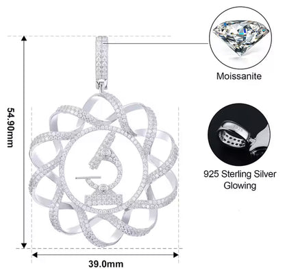 Silver Microscope Instrument DNA Pendant
