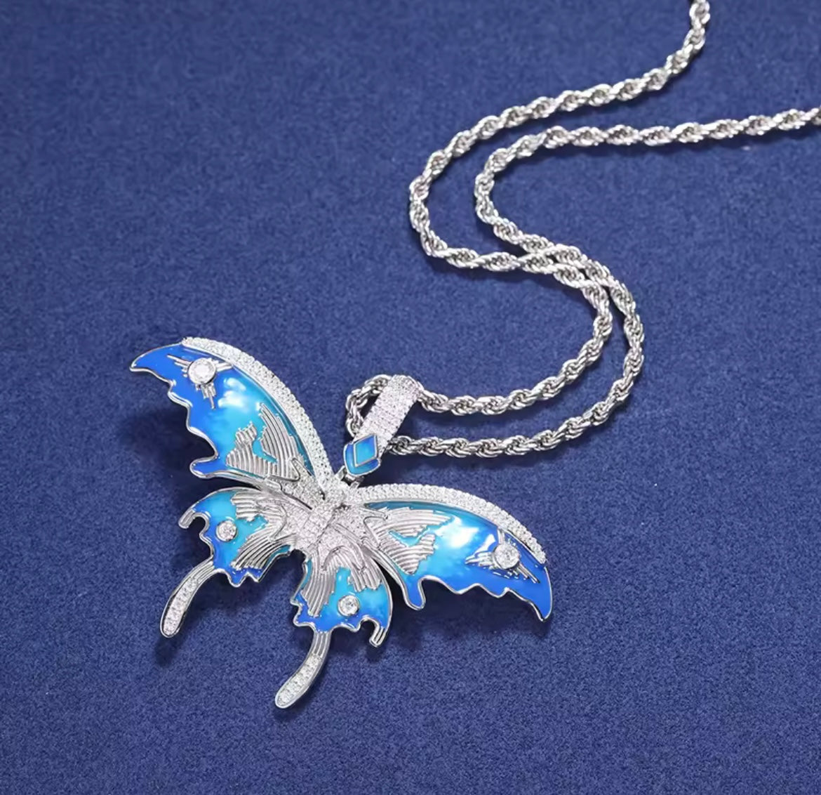 Enamel Butterfly Pendant