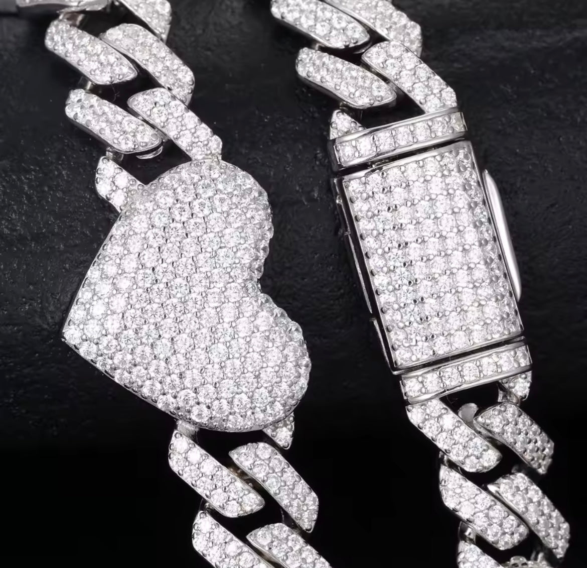 Heart Cuban Chain/Bracelet