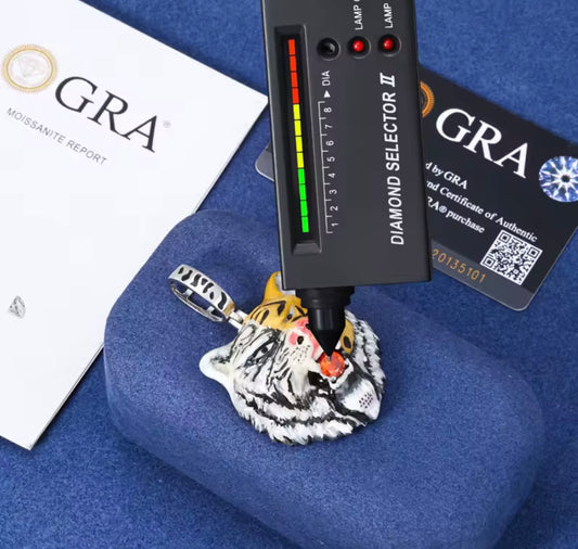 Enamel Tiger Head Pendant