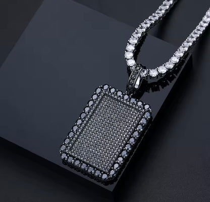 Rectangular Black Tag Pendant