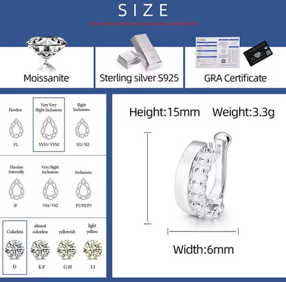 Ear Cuffs Silver Ear Clips