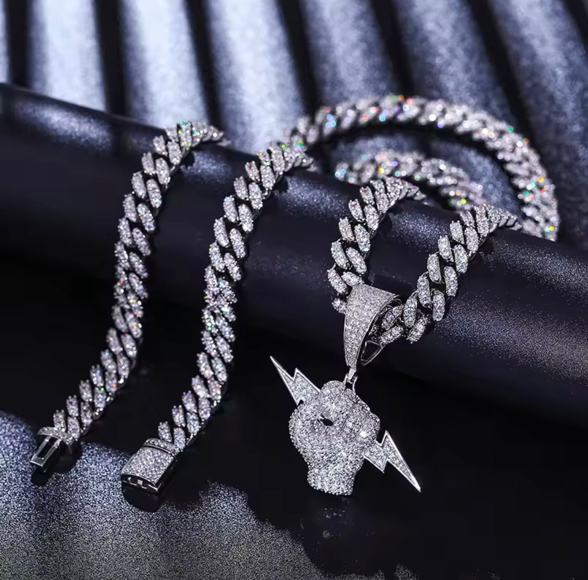 Holding Lightning Bolt Pendant