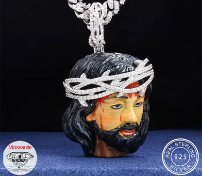 Enamel Jesus Head Pendant