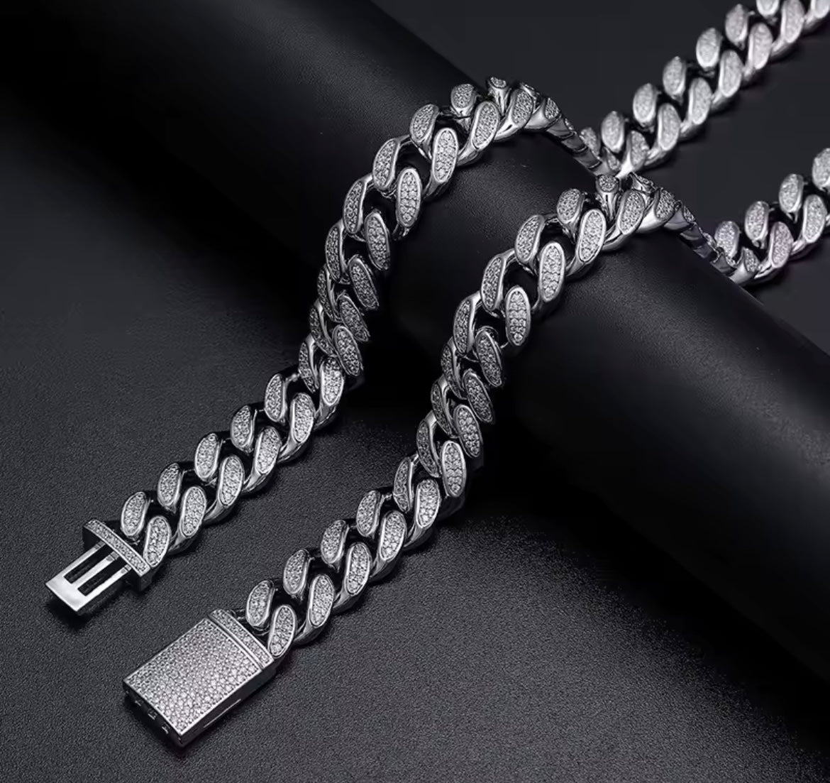 12MM Silver Miami Cuban Link Chain/Bracelet