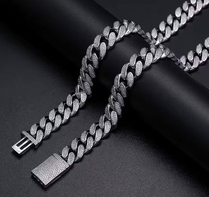 12MM Silver Miami Cuban Link Chain/Bracelet