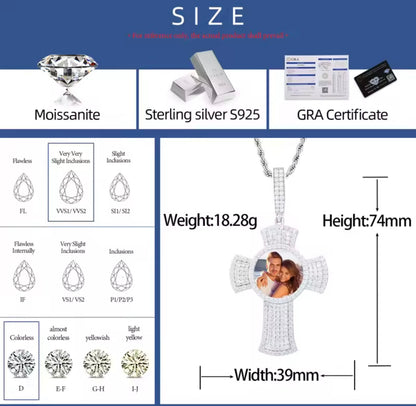 Custom Cross Memory Photo Pendant