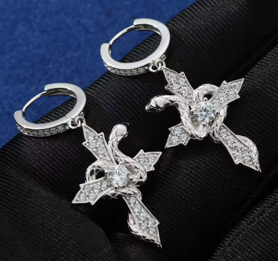 Arrow Cross Hoop Earrings