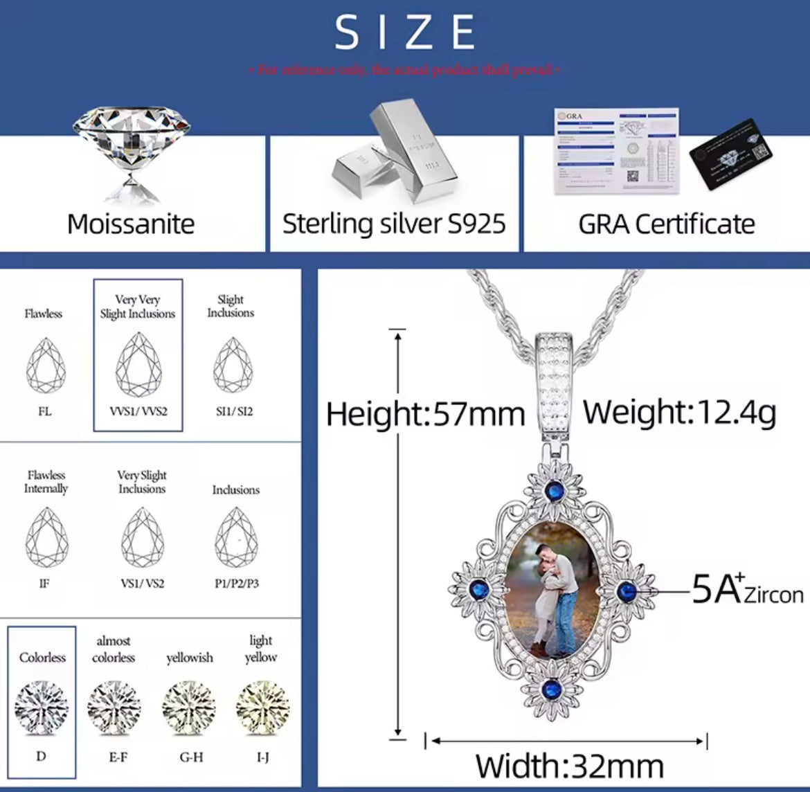 Custom Flower Photo Pendant