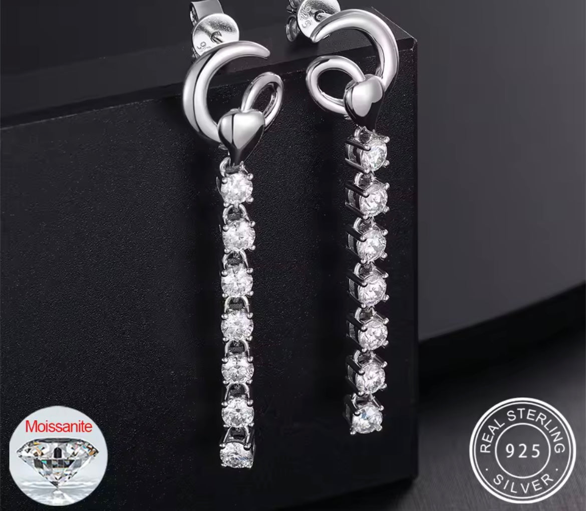 Inlaid Long Tassel Earrings