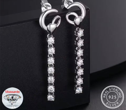 Inlaid Long Tassel Earrings