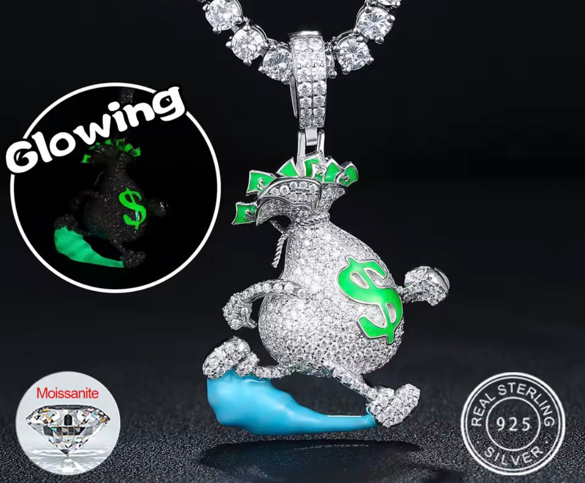 Glowing Escape Dollar Money Bag Pendant