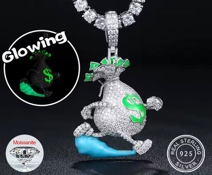 Glowing Escape Dollar Money Bag Pendant