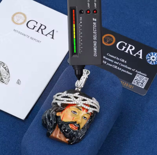 Enamel Jesus Head Pendant