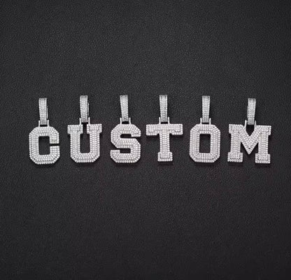 Silver Customized Letter Name Pendant