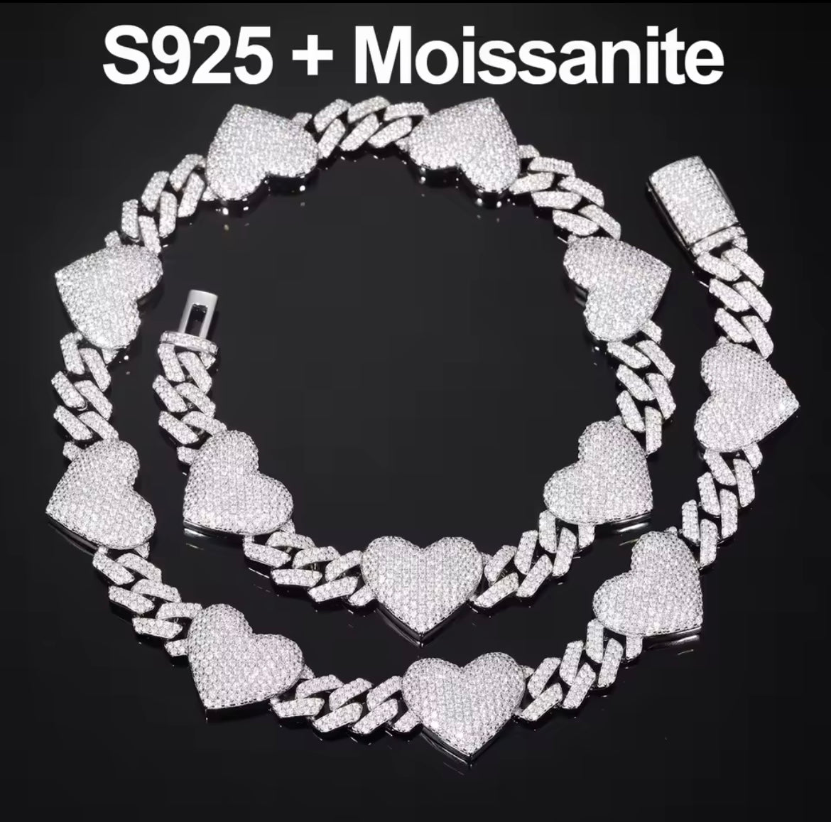 Heart Cuban Chain/Bracelet