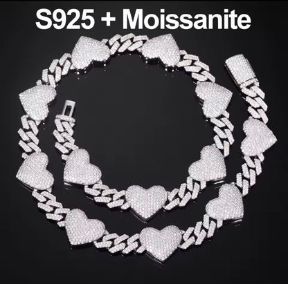 Heart Cuban Chain/Bracelet