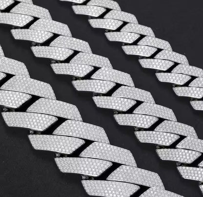 16/20/27MM Silver Cuban Chain/Bracelet