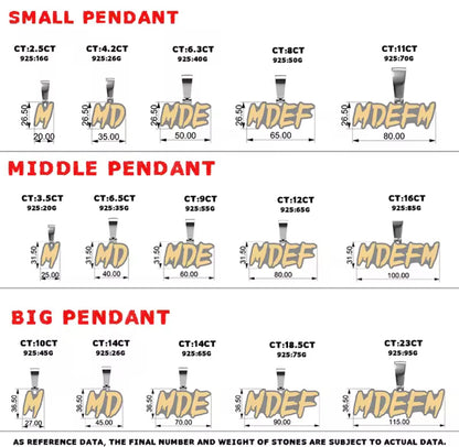 Custom Silver Letter Name Pendant