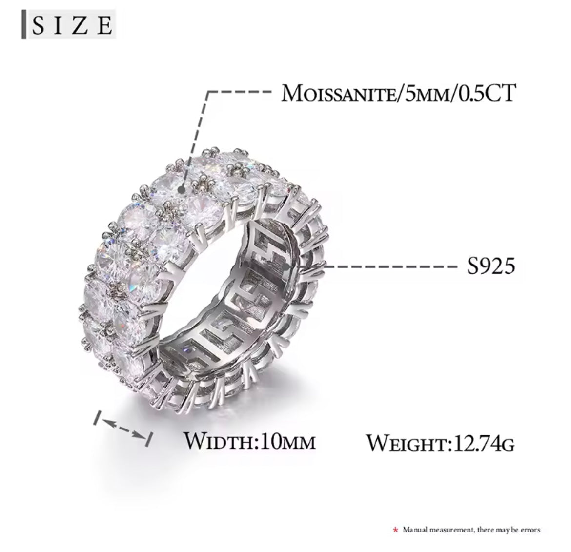 10MM Double Row Tennis Ring