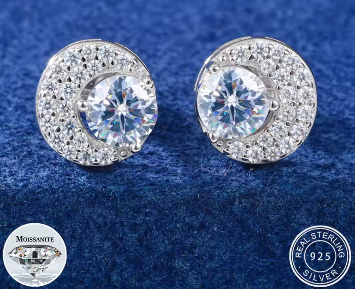 Star Moon Stud Earrings