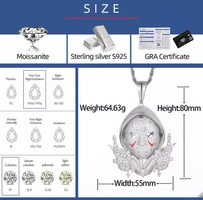 Silver Face Mask Pendant