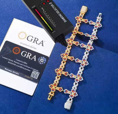 Rainbow Cross Infinity Charm Bracelet