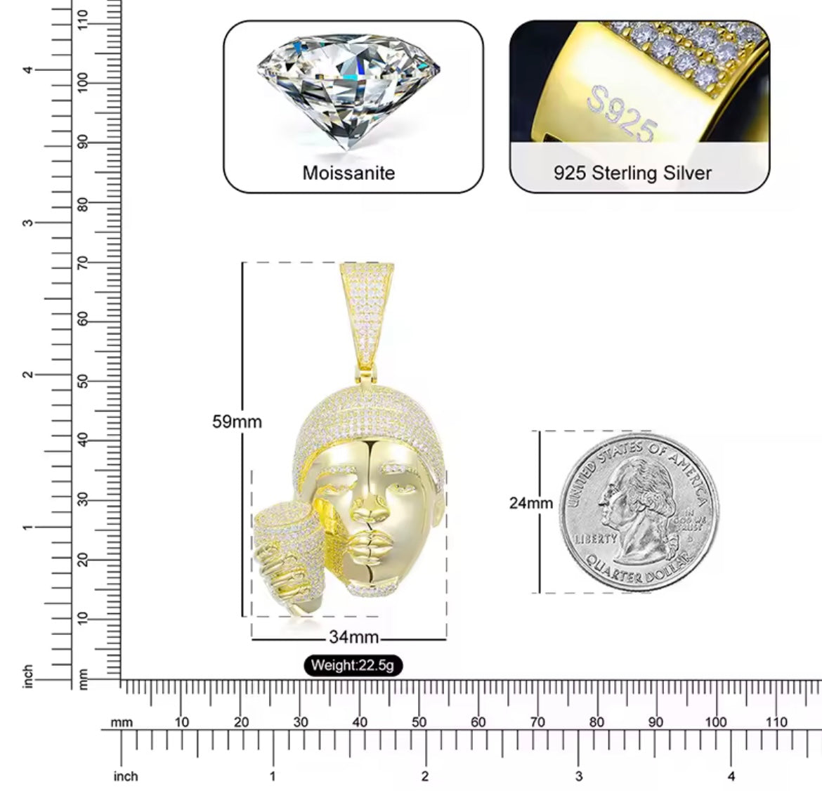 Double Cupped Head Pendant