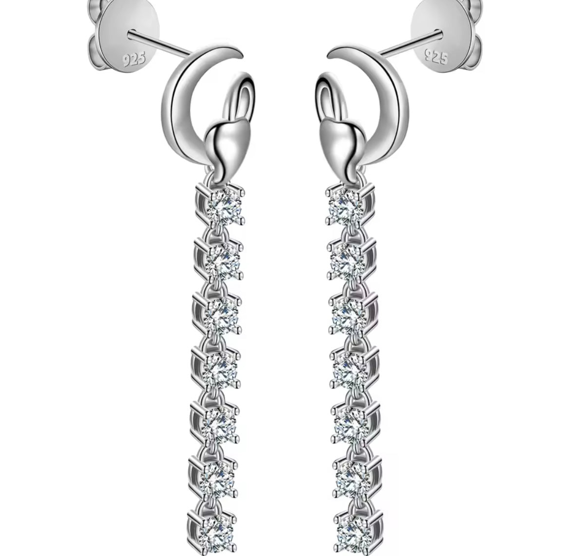 Inlaid Long Tassel Earrings