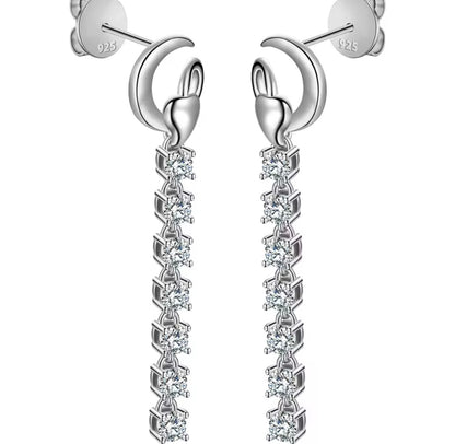 Inlaid Long Tassel Earrings