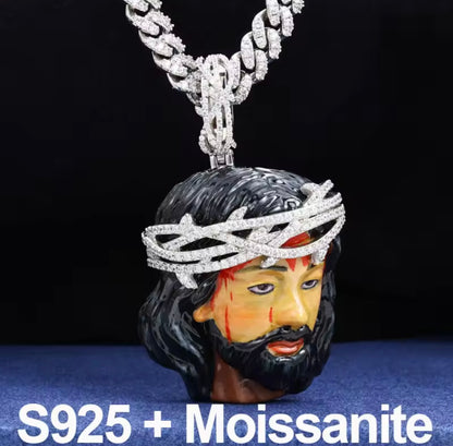Enamel Jesus Head Pendant